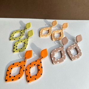 First Fruit Handmade Lightweight Statement Earrings,Hand Painted Hypoallergenic